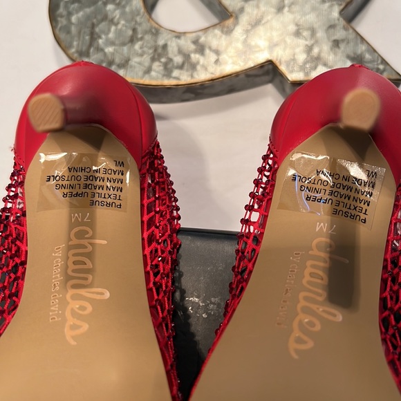 Charles by Charles David Sz 7 With 4 In Heels Red - Picture 6 of 11